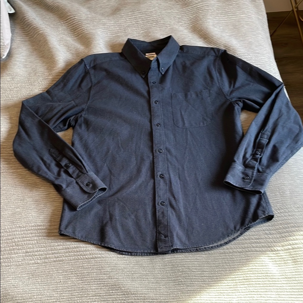VGUC Bridge & Burn Slim Fit Men's Navy Blue Button-Up Shirt Size Large